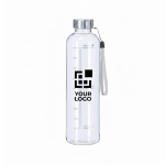 BPA-vrije sportfles van plastic met hydratatiemarkering 1L met jouw bedrukking