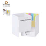 Pennenhouder van gerecycled karton met sticky notes