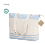 Schoudertas van gerecycled katoen met vouwbodem 300g/m²