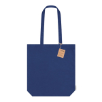 Biokatoenen tas met bodemvouw en stevige hengsels 270 g/m² kleur blauw  negende weergave