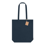 Biokatoenen tas met bodemvouw en stevige hengsels 270 g/m² kleur marineblauw  negende weergave
