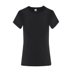Dames T-shirt van katoen met korte mouwen 150 g/m² kleur zwart  negende weergave