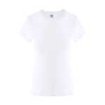 Dames T-shirt van katoen met ronde hals 150 g/m² kleur wit  negende weergave