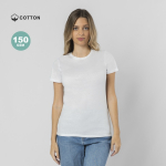 Dames T-shirt van katoen met ronde hals 150 g/m²