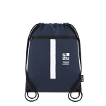 RPET koordrugzak met voorvak en reflecterende band met jouw bedrukking