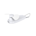 Draagbare ventilator met LED-zaklamp en draagkarabijnhaak kleur wit  negende weergave