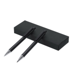 Schrijfset met potlood en pen van gerecycled aluminium kleur zwart  negende weergave