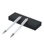 Schrijfset met potlood en pen van gerecycled aluminium kleur wit  negende weergave
