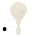 Houten racketset met bal om in te kleuren met waskrijtjes vierde weergave