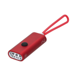 Zaklamp van gerecycled aluminium met 3 leds en siliconen lus kleur rood  negende weergave