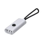 Zaklamp van gerecycled aluminium met 3 leds en siliconen lus kleur zilver  negende weergave