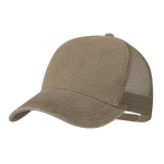 5-panel cap met washed effect en verstelbaar ademend mesh kleur bruin  negende weergave