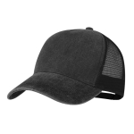 5-panel cap met washed effect en verstelbaar ademend mesh kleur zwart  negende weergave