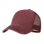 5-panel cap met washed effect en verstelbaar ademend mesh kleur rood  negende weergave