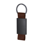 Matte aluminium sleutelhanger met band van synthetisch leer tweede weergave