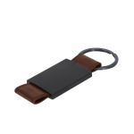 Matte aluminium sleutelhanger met band van synthetisch leer derde weergave