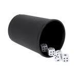 Dobbelspel met plastic dobbelbeker met ruwe textuur kleur zwart  negende weergave