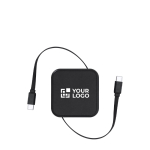 Uitschuifbare Type-C-kabel met gegevensoverdracht en telefoonhouder met jouw bedrukking