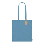 Tas van gerecycled katoen met lange handvatten 140 g/m2 Upcycling