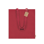 Tas van gerecycled katoen met lange handvatten 140 g/m2 Upcycling derde weergave
