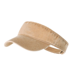 Katoenen visor met washed effect en klittenbandsluiting kleur bruin  negende weergave