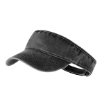 Katoenen visor met washed effect en klittenbandsluiting kleur zwart  negende weergave