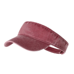 Katoenen visor met washed effect en klittenbandsluiting kleur rood  negende weergave