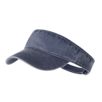 Katoenen visor met washed effect en klittenbandsluiting kleur marineblauw  negende weergave