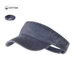 Katoenen visor met washed effect en klittenbandsluiting