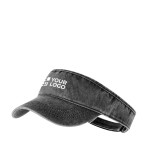 Katoenen visor met washed effect en klittenbandsluiting met jouw bedrukking
