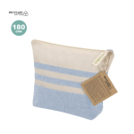 Toilettas van gerecycled katoen met strepen en rits 180 g/m²