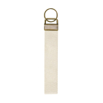 Sleutelhanger met polyesterband en metalen afwerking kleur naturel  negende weergave