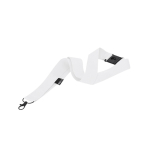 Klassieke lanyard van polyester met veiligheidsluiting kleur wit  negende weergave