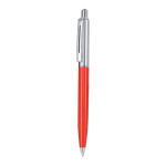 Gemetalliseerde pen met drukknop en clip, blauwe inkt kleur rood  negende weergave