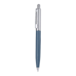 Gemetalliseerde pen met drukknop en clip, blauwe inkt kleur marineblauw  negende weergave