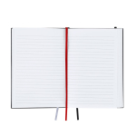 A5 gelijnd notitieboek met harde kaft en 3 bladwijzers vierde weergave