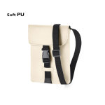 Schoudertas van synthetisch leer met middenvak en gesp