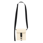 Schoudertas van synthetisch leer met middenvak en gesp derde weergave