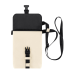 Schoudertas van synthetisch leer met middenvak en gesp vierde weergave