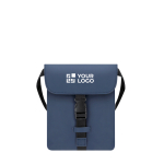 Schoudertas van synthetisch leer met middenvak en gesp met jouw bedrukking