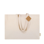 Tas met bodem- en zijvouw van katoen met stevige hengsels vierde weergave