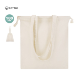 Katoenen tas met trekkoorden en stevige hengsels 180 g/m²