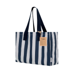 Gerecyclede katoenen tas met vouwbodem en hengsels 310 g/m² kleur marineblauw