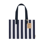 Gerecyclede katoenen tas met vouwbodem en hengsels 310 g/m² kleur marineblauw