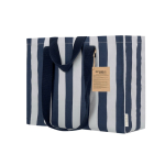 Gerecyclede katoenen tas met vouwbodem en hengsels 310 g/m² kleur marineblauw  negende weergave