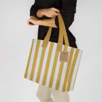 Gerecyclede katoenen tas met vouwbodem en hengsels 310 g/m²