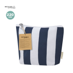 Gestreepte toilettas met ritssluiting van gerecycled katoen