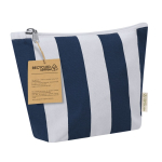 Gestreepte toilettas met ritssluiting van gerecycled katoen tweede weergave