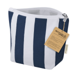 Gestreepte toilettas met ritssluiting van gerecycled katoen derde weergave