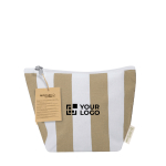 Gestreepte toilettas met ritssluiting van gerecycled katoen met jouw bedrukking